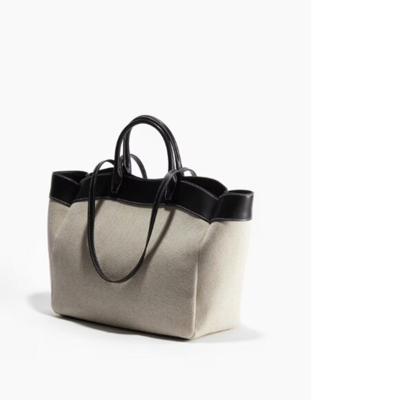 H&M Large Shopper Tote Cream Black SOLD OUT - Picture 8 of 10